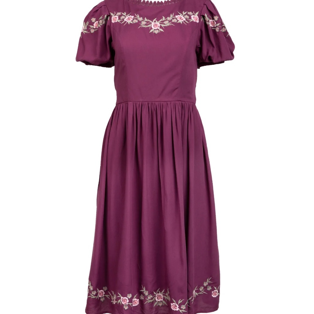 Rosedale dress, dark rose,1X